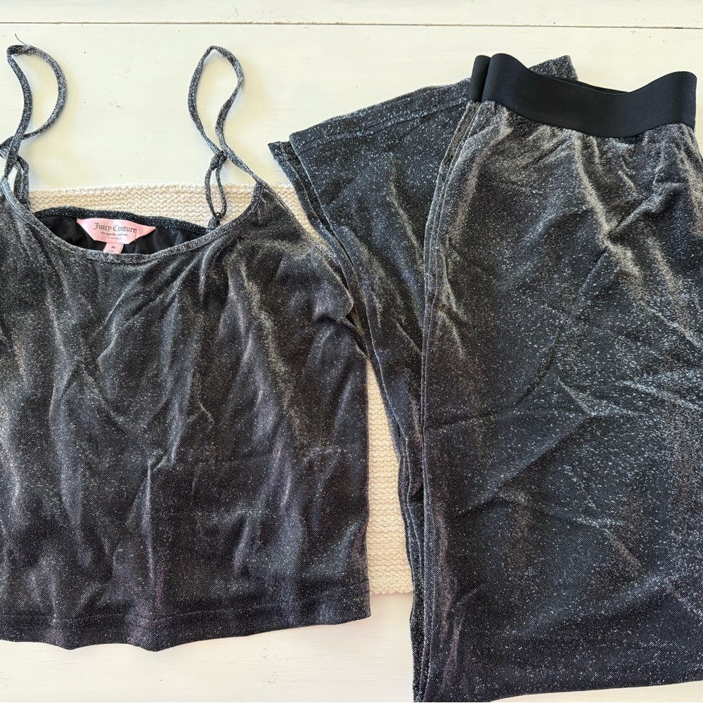 💖3 for $25 bundle💖 Juicy Couture Sparkle Black Camisole & Pants Set